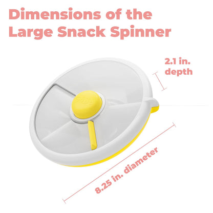 GoBe Kids Small Snack Spinner Slide Bundle with Hand Strap and Sticker Sheet - Reusable Snack Container with 5 Compartment Dispenser and Lid | BPA/PVC Free | Dishwasher Safe | No Spill - Coral Pink