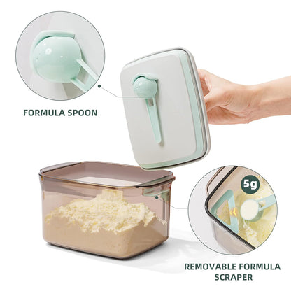 Formula Container to Go- 1700ml Pop Top Milk Powder Container, BPA-Free Airtight Formula Dispenser with Scoop and Scraper, 21OZ, 1.32LB, 600g, Clear