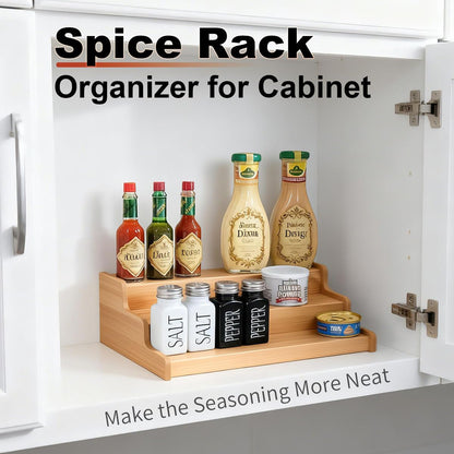 JinDoWin 2 Pack Cabinet Spice Rack Organizer - Enhanced Cabinet Spice Organizer, Practical Spice Rack Organizer for Cabinet and Efficient Cabinet Spice Organizer (2, 9 Inch)