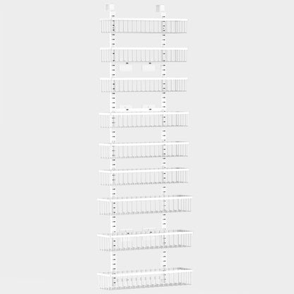 Moforoco White Over The Door Pantry Organizer, Pantry Organization and Storage, Metal Hanging Spice Rack Shelves Door, Seasoning Shelves, Laundry Room Organization, House and Kitchen Essentials