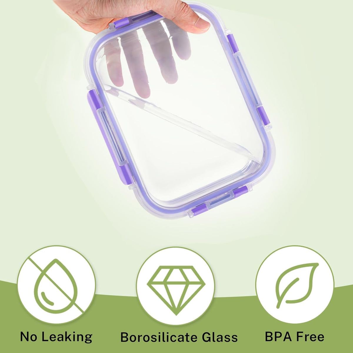 8 Pack Borosilicate Glass Food Storage Containers with Lids, Glass Meal Prep Containers, Airtight Bento Lunch Boxes with Snap Locks, Oven, Freezer and Dishwasher Safe, BPA Free, Kitchen Storage Set