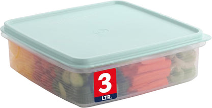 SIGNORA WARE Plastic Storage Container with Lid – 3L Cupcake Carrier – Leakproof Cookie Container Airtight – BPA-Free Plastic Container with Lid for Food Storage, Meal Prep, Leftovers, Cupcakes