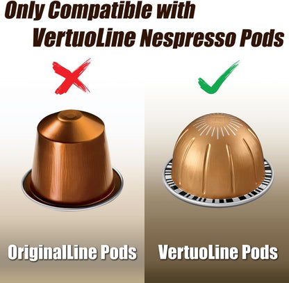 DecoBrothers Crystal Tempered Glass Vertuo Pod Holder Drawer, 24 Large or 48 Small Nespresso Capsule Organizer