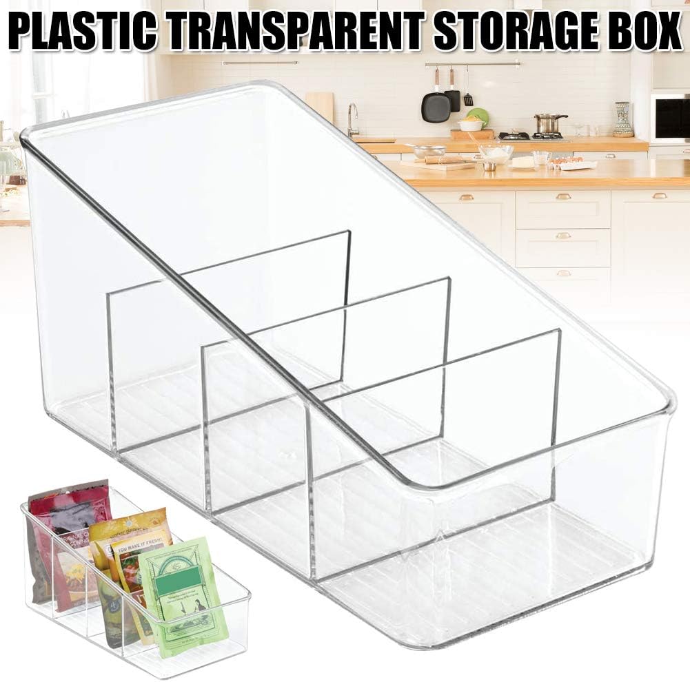 VALINK Large Plastic Food Packet Organizer Caddy Storage Station for Kitchen Pantry Cabinet Countertop Holds Spice Pouches New
