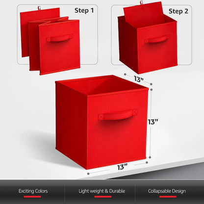 Sorbus Fabric Storage Cubes - 8 Foldable Storage Bins for Organizing Pantry, Cubbies, Toy Box - Clothes Storage & Closet Organizer - 11 Inch Collapsible Cube Baskets for Shelves with Handle