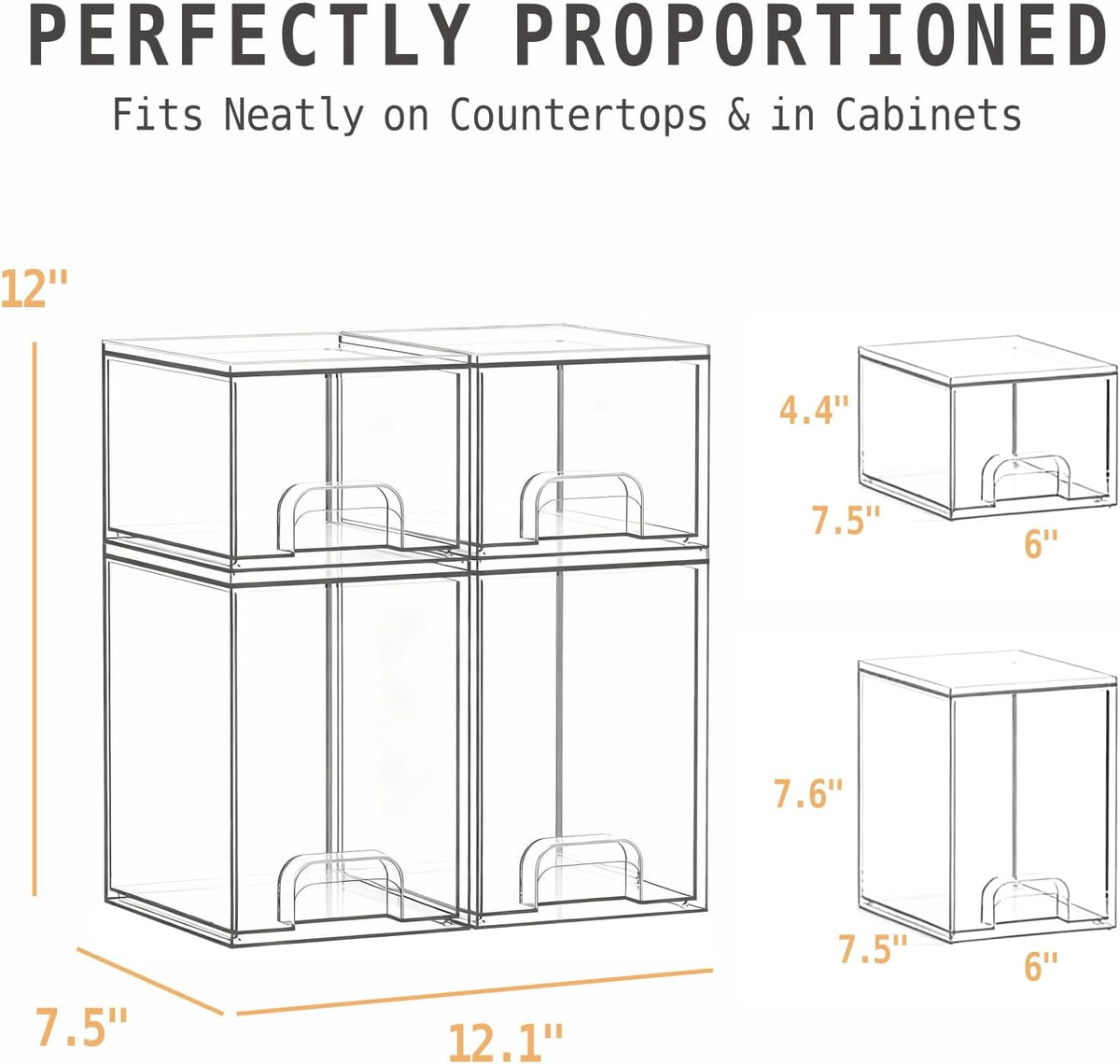 Baby Bottle Organizer, Large Capacity Stackable Acrylic Storage with Non-Slip Pads, for Baby Bottles, Pump Parts, Kitchen Countertop, Pantry, Vanity