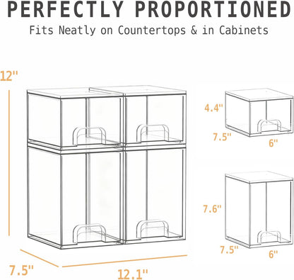 Baby Bottle Organizer, Large Capacity Stackable Acrylic Storage with Non-Slip Pads, for Baby Bottles, Pump Parts, Kitchen Countertop, Pantry, Vanity