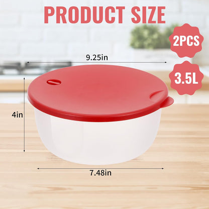 2 Pack Cookie Storage Containers Airtight with Lips, 3.5 L Round Plastic Reusable Cookie Box, Leak-proof Muffin Carrier for Baked Goods, Cupcake Storage & Meal Prep