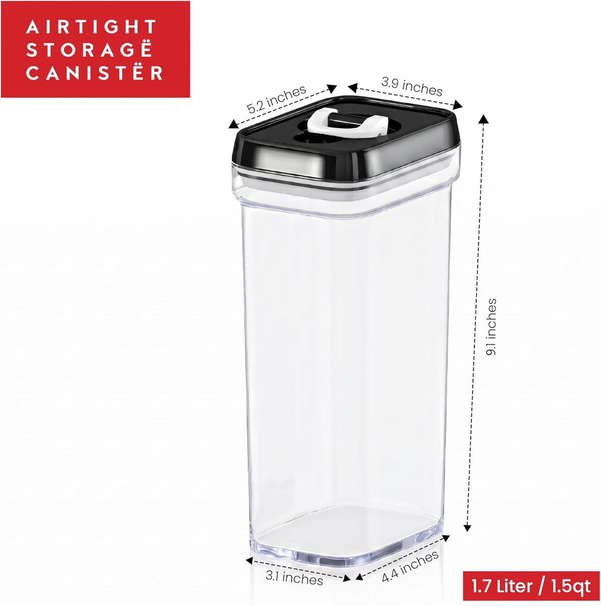 DWËLLZA KITCHEN Pasta Storage Containers for Pantry Airtight - 2 Pc Spaghetti Container Storage - Ideal for Spaghetti & Noodles, Kitchen Pantry Organization and Storage - Keeps Food Fresh & Dry