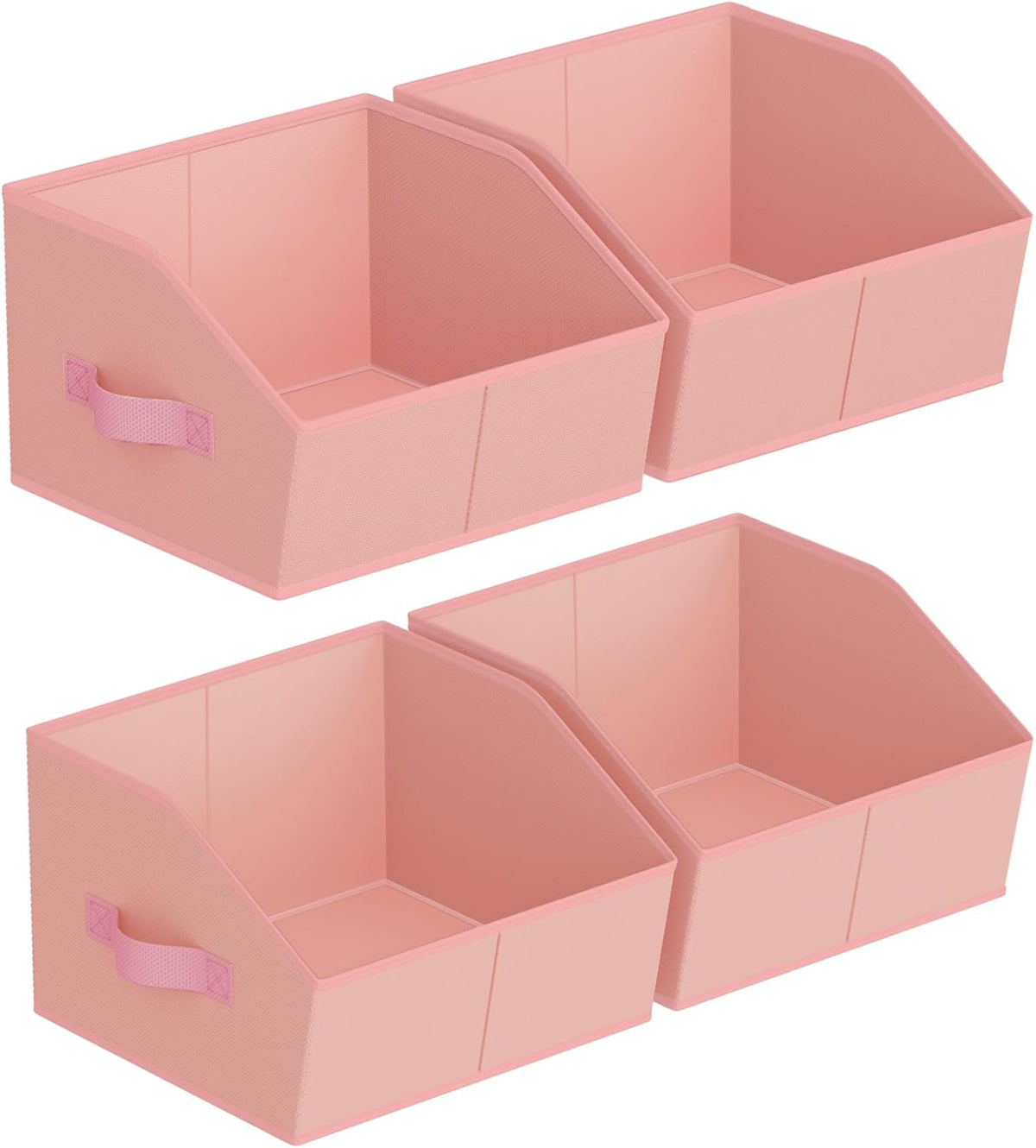 Homsorout Closet Organizers Bins 6 Packs - Large Closet Shelf Organizer with Handles, Fabric Trapezoid Storage Bins, Collapsible Storage Cubes for Clothes, Towels, Light Gray