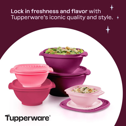 Tupperware Heritage Collection, New Food Storage Container Set in Vintage Pink, Dishwasher Safe and BPA Free (18 containers, 18 lids)