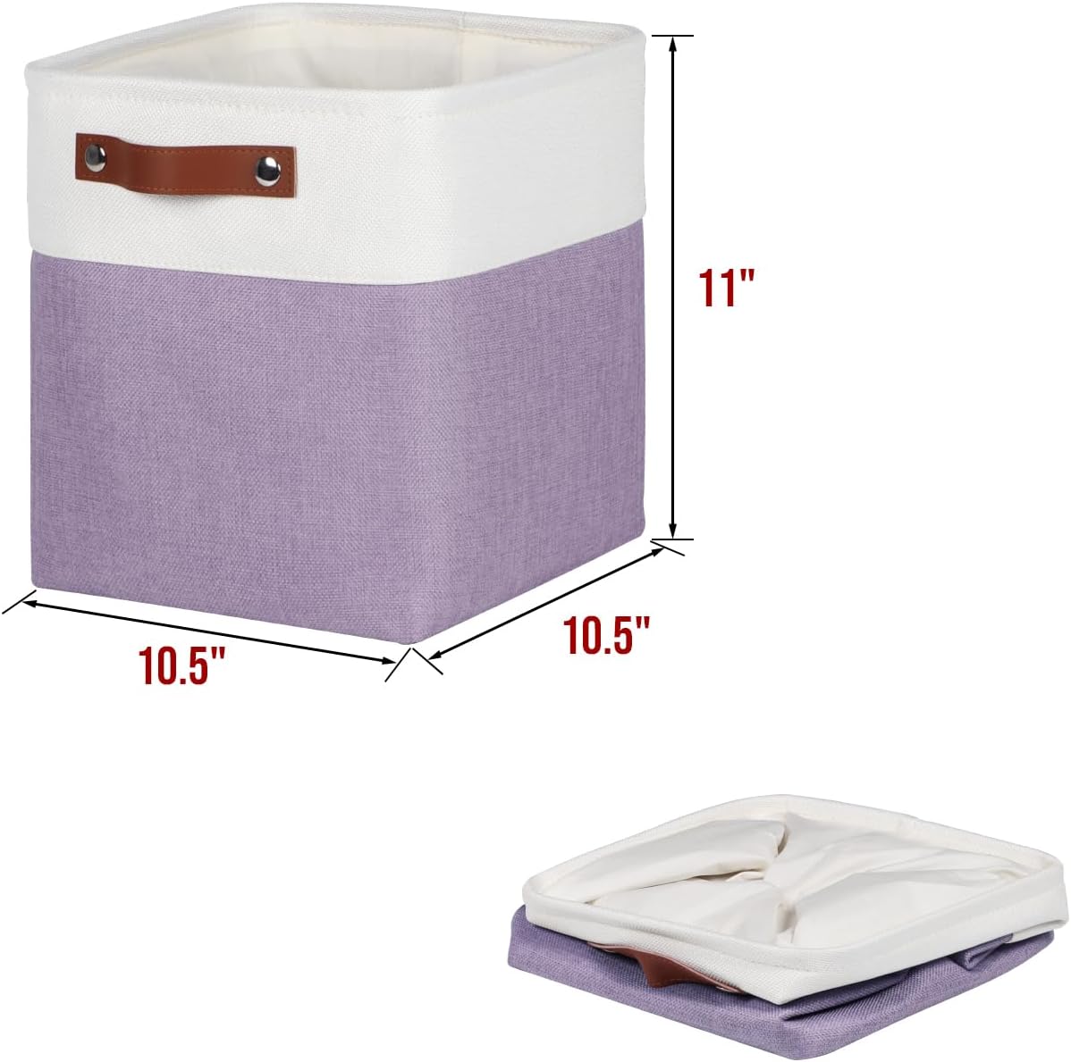 Univivi 4PC Small Fabric Storage Bins,15x6x5 inch Long Narrow Storage Baskets with PU Handles for Closet,Cabinet,Countertop Organizing Small Items (Gray,15x6x5 inch)