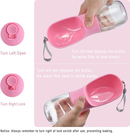 Cibaabo Dog Water Bottle with Food Container, Travel Puppy Water Bowl, Portable Pet Dispenser, Girl Dog Mom Gifts Accessories Stuff Essentials Necessities for Yorkie Chihuahua Cat Walking and Hiking