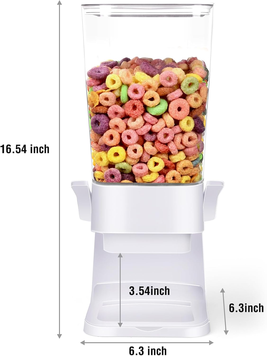 Cereal Dispenser Countertop With Bowls and Spoons Cereal Containers Storage for Pantry Snack Organizer Dry Food Storage Container with Lid for Kitchen Organization Oatmeal Nut Granola（1pcs White）
