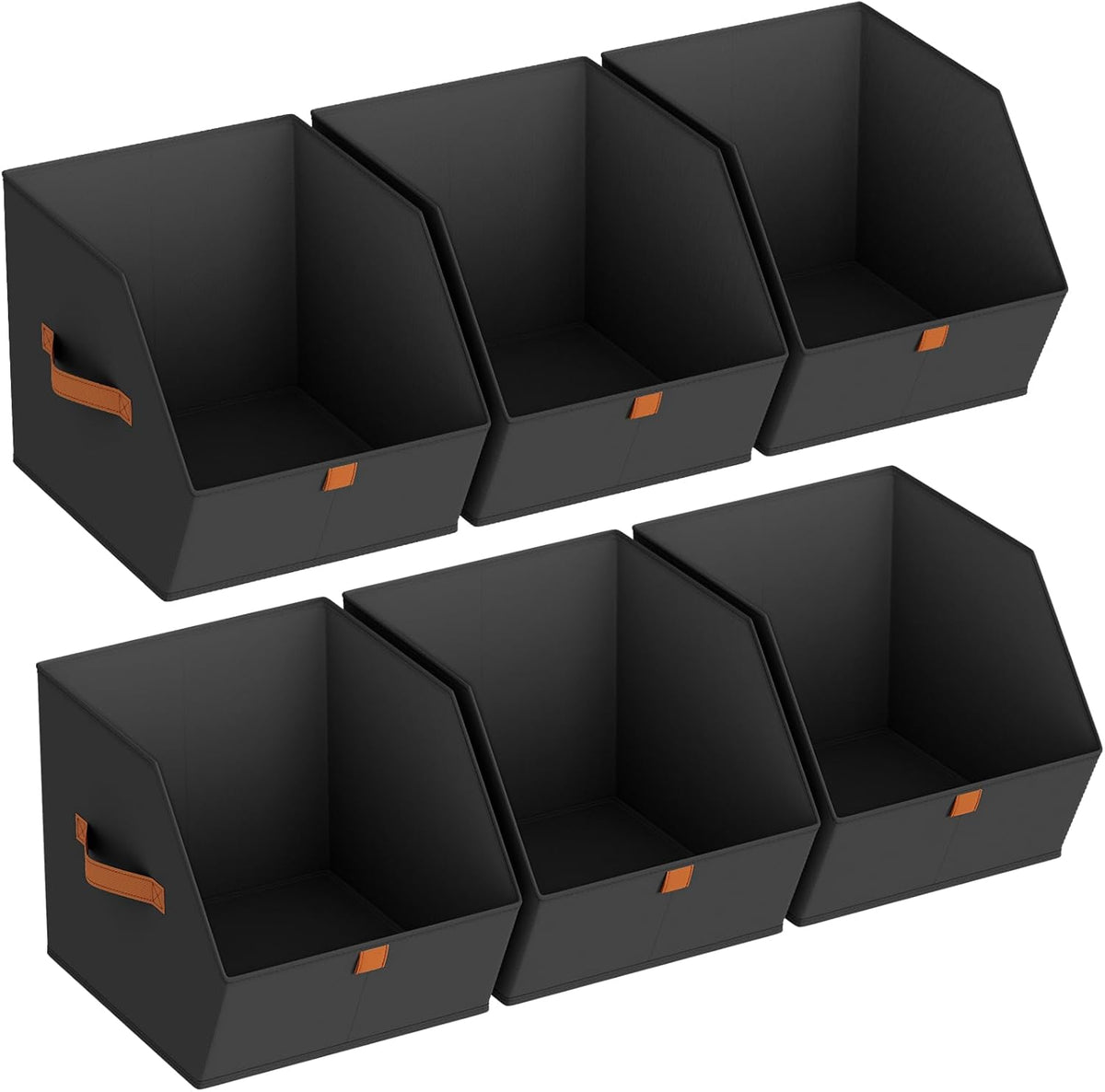Homsorout Fabric Closet Storage Cubes - Square Storage Bins with Dual Handles for Clothes, Towels, Toys, Cube Storage Organizers for Bedroom, Nursery, Shelves, Closet, Small Spaces, Beige