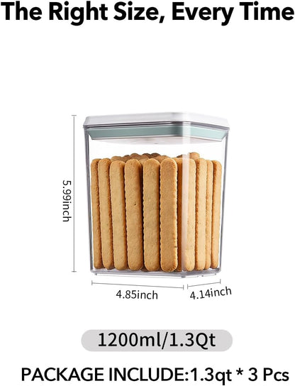 Airtight Food Storage Container with One-Touch Lid, 2.8 QT / 2.65 L Stackable BPA-Free PET for Coffee, Sugar, Spices & Pantry Organization.