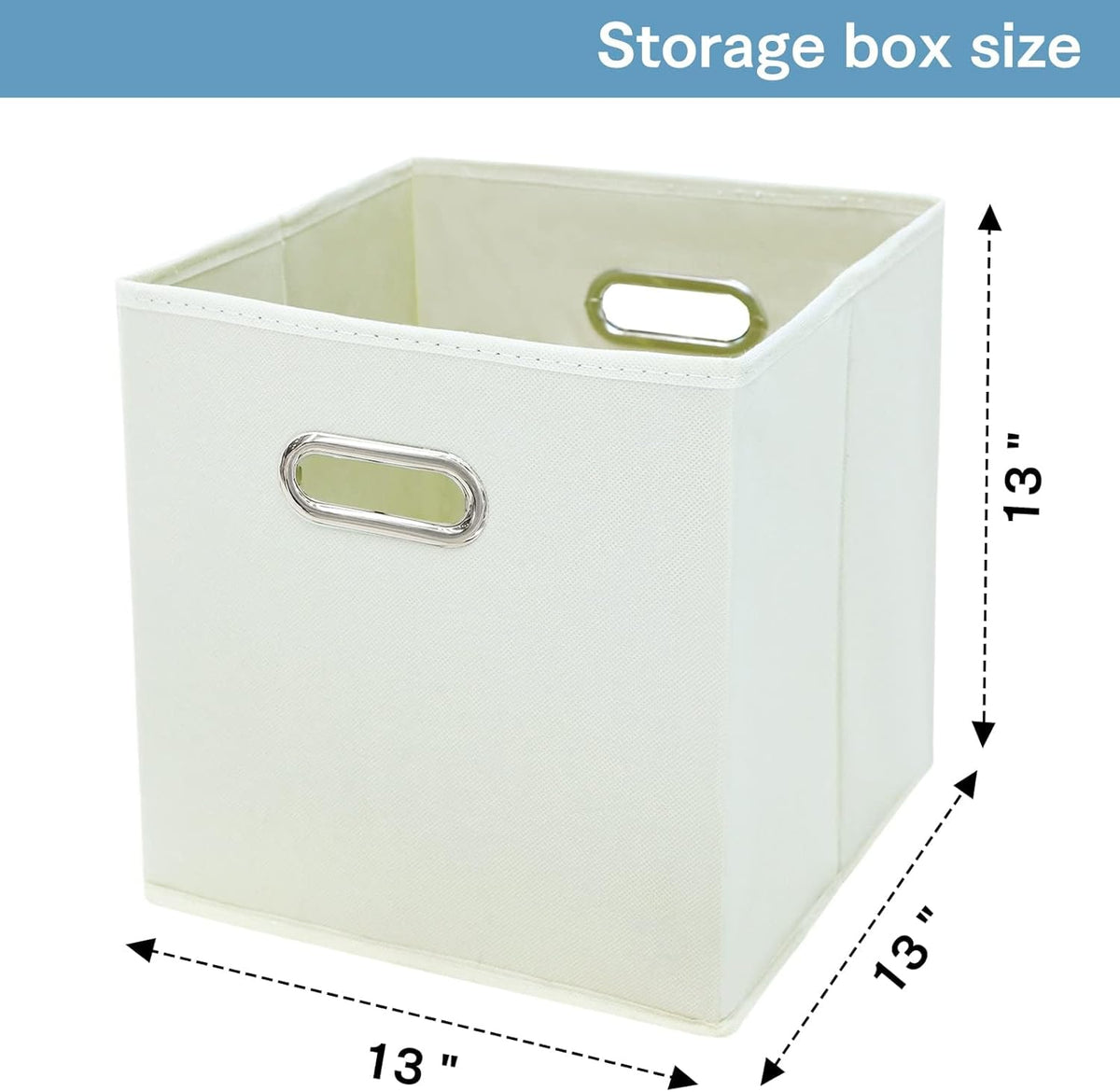 Black Fabric Cubby Storage Bins，13x13x13 Inches ，Cube Organizer Bin Foldable Storage Boxes with Dual Handles Fabric Organizer Box and collapsible Storage basket，Set of 3 ，Black