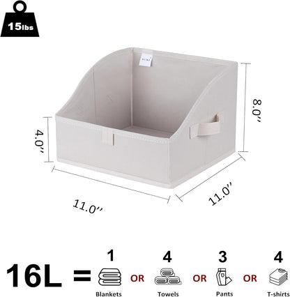 WUIKE Closet Organizers and Storage, Trapezoid Storage Bins, Fabric Closet Bins with Handles, Foldable Storage Baskets for Clothes, Purse, Blanket, Herringbone Gray, Extra Large