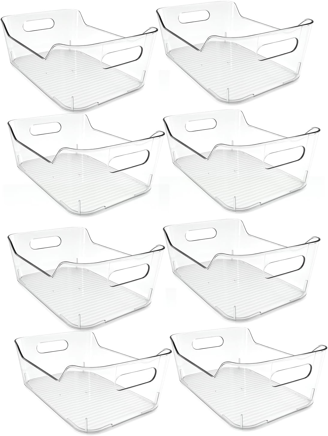 Acrylic Pantry Storage Bins, Storage Bins for Cabinets, Clear Bins for Pantry, Cabinets, Organizing, Fridge, Kitchen (7.9” x 5.5” x 3.2”)