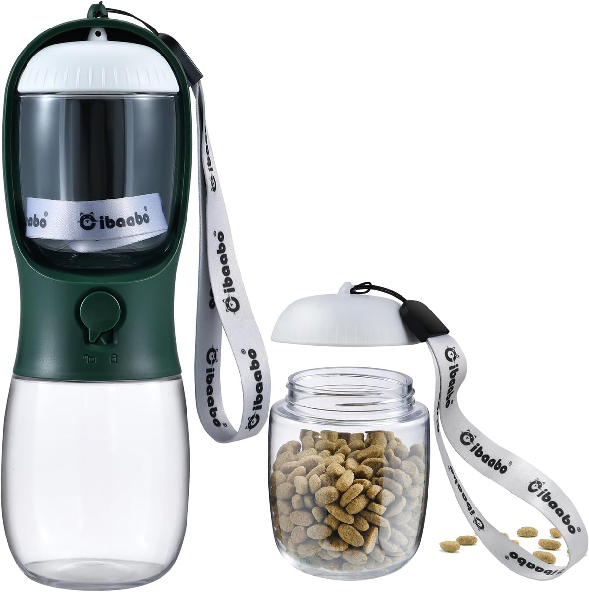 Cibaabo Dog Water Bottle with Food Container, Travel Puppy Water Bowl, Portable Pet Dispenser, Girl Dog Mom Gifts Accessories Stuff Essentials Necessities for Yorkie Chihuahua Cat Walking and Hiking