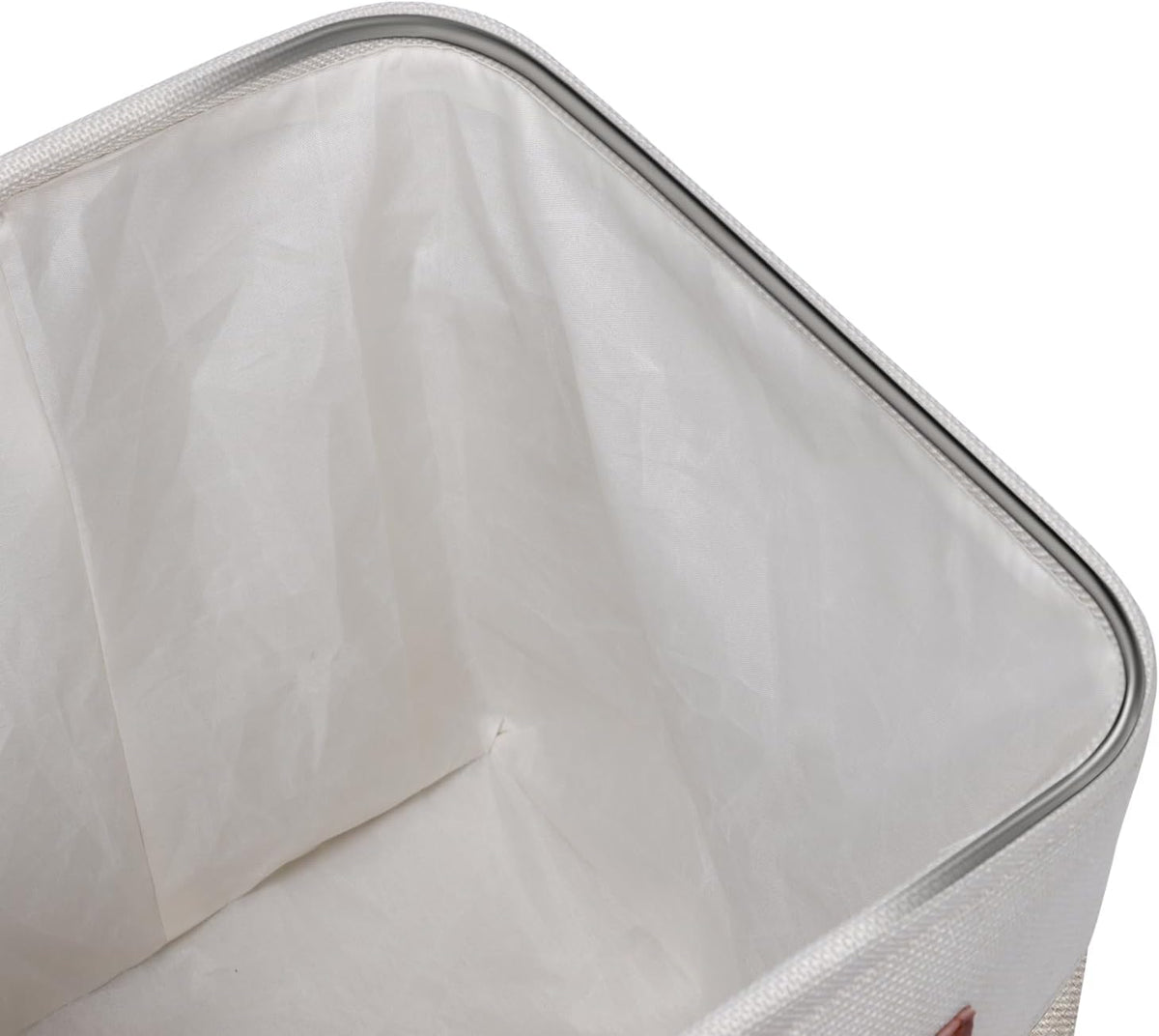 Univivi 4PC Small Fabric Storage Bins,15x6x5 inch Long Narrow Storage Baskets with PU Handles for Closet,Cabinet,Countertop Organizing Small Items (Gray,15x6x5 inch)