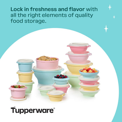 Tupperware Heritage Collection, New Food Storage Container Set in Vintage Pink, Dishwasher Safe and BPA Free (18 containers, 18 lids)
