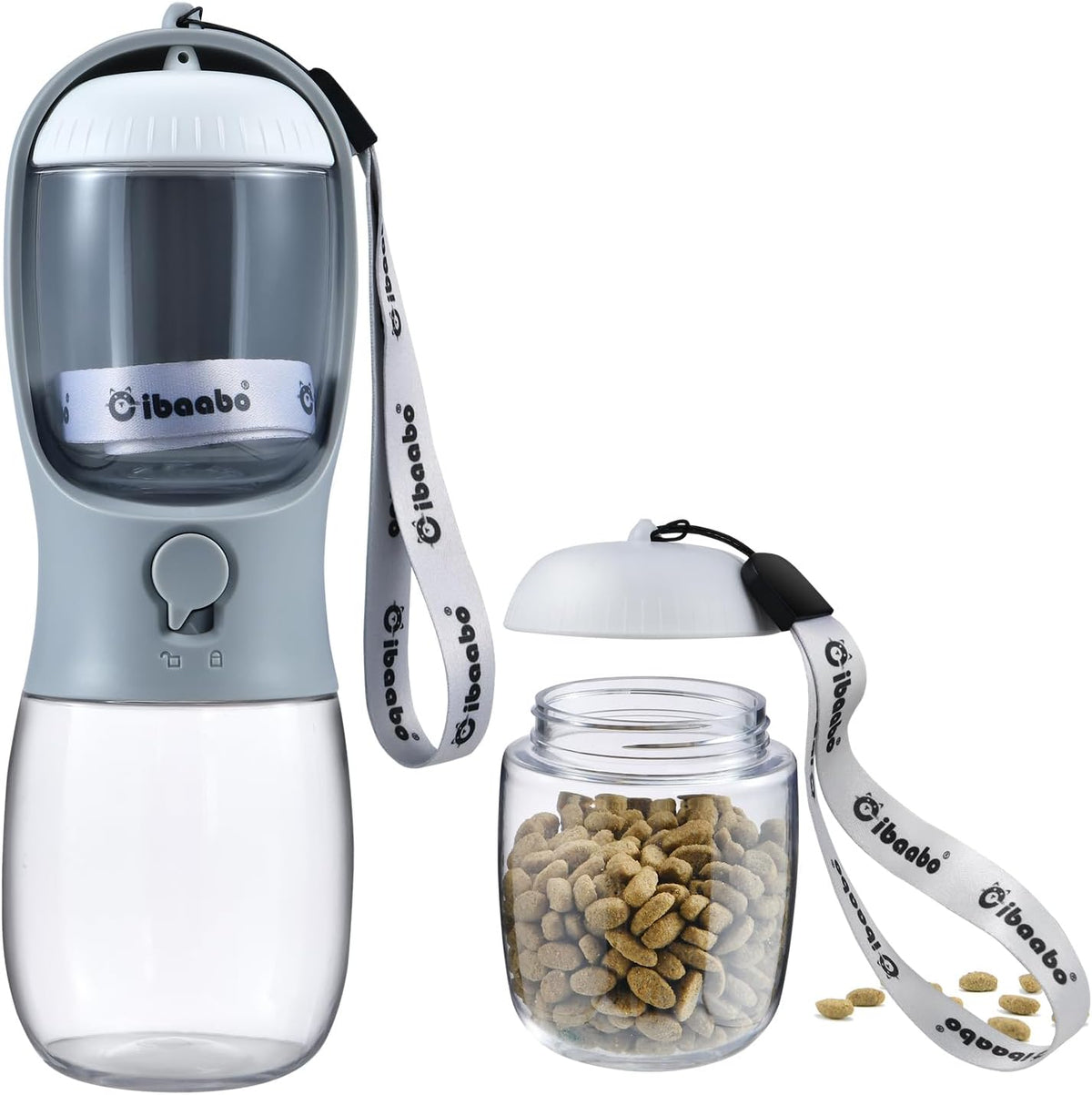 Cibaabo Dog Water Bottle with Food Container, Travel Puppy Water Bowl, Portable Pet Dispenser, Girl Dog Mom Gifts Accessories Stuff Essentials Necessities for Yorkie Chihuahua Cat Walking and Hiking