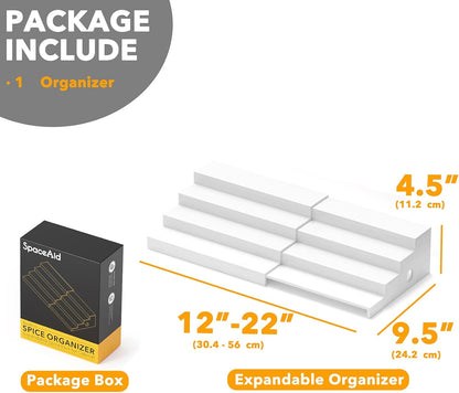 SpaceAid 4 Tier Bamboo Spice Rack Organizer for Cabinet, Kitchen Pantry Spices Storage Rack for Cabinets Organization, Home Seasoning Tiered Can Goods Racks Wood Shelf Organizers (4 Tier, Natural)