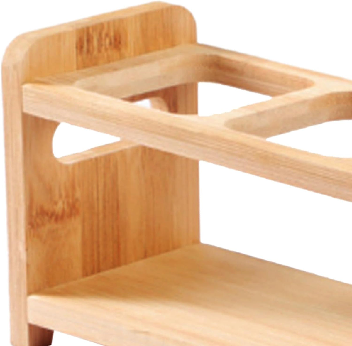 Tissting 4 Hole Solid Wood Spice Rack Oil Bottle Holder | 6cm Square Hole Anti-Slip Multifunctional Countertop Organizer for Olive Oil, Coffee Syrup, Kitchen Seasoning Storage