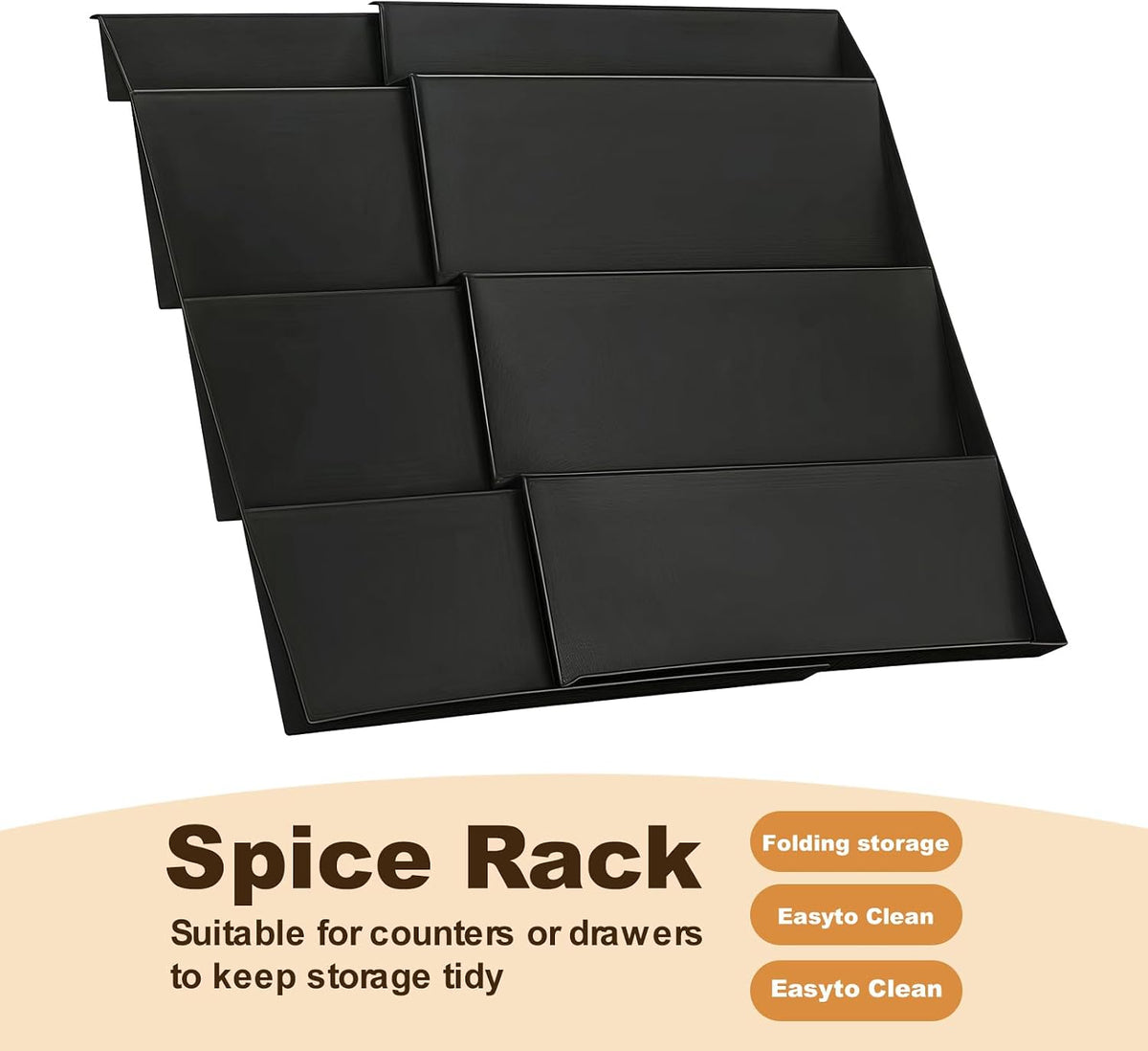 Spice Organizer for Drawer, Clear Acrylic Drawer Seasoning Organizer, Expandable From 11'' to 22'' Spice Drawer Organizer, Ideal for Kitchen Spice Organization (Jars not included)