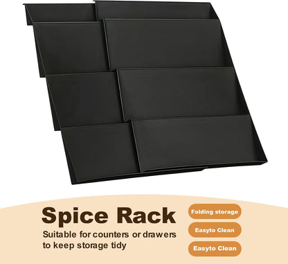 Spice Organizer for Drawer, Clear Acrylic Drawer Seasoning Organizer, Expandable From 11'' to 22'' Spice Drawer Organizer, Ideal for Kitchen Spice Organization (Jars not included)