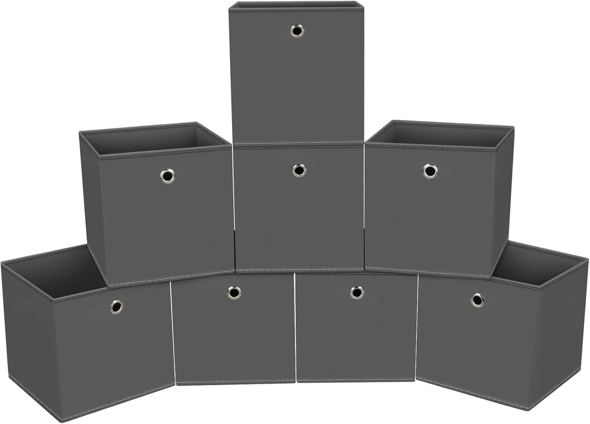Black Foldable Storage Cubes Bins ,11 Inch Cloth Storage Cube Fabric Storage Box Cubes Organizer Baskets with Handles for Home Organizer Set of 3 (Black)
