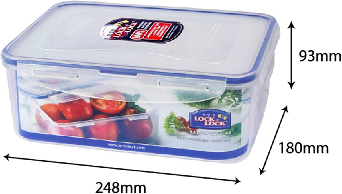 LOCK & LOCK Easy Essentials Pantry Food storage containers with lids / Pantry storage / Airtight containers, BPA free - Square - 11 cup - Great for Sugar, Clear