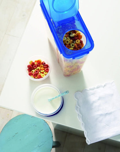 LOCK & LOCK Easy Essentials Food lids (flip-top) / Pantry Storage/Airtight containers, BPA Free, top-16.5 Cup-for Cereal, Clear