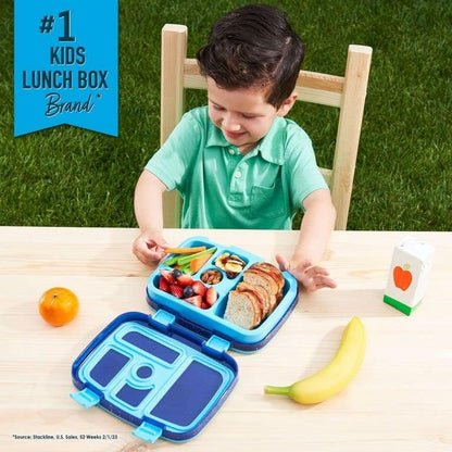 Bentgo Kids Bento-Style 5-Compartment Leak-Proof Lunch Box - Ideal Portion Sizes for Ages 3 to 7 - Durable, Drop-Proof, Dishwasher Safe, PFAS & BPA-Free & Made with Food-Safe Materials (Blue)