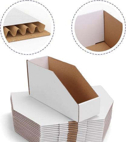 EXYGLO Cardboard Boxes, Pack of 35 Corrugated Storage Bins 12x6x4.5 inch Pantry Organizer Bins for Shelves Garage Office Organization