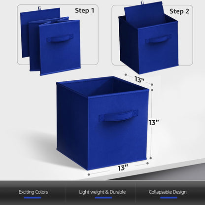 Sorbus Fabric Storage Cubes - 8 Foldable Storage Bins for Organizing Pantry, Cubbies, Toy Box - Clothes Storage & Closet Organizer - 11 Inch Collapsible Cube Baskets for Shelves with Handle