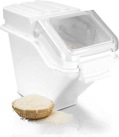 Flour Bin, 10 lb Stackable Kitchen Ingredient Storage Container with Lid - Food Pantry Organizer for Flour, Sugar, Rice, Baking,Dog Food Supplies (2.64 GAL-2.33 LB)