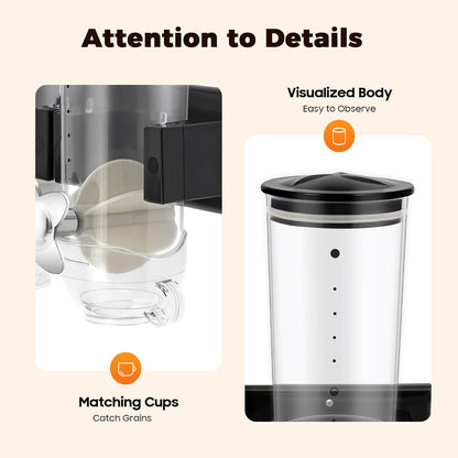 2 Pack Cereal Dispensers,Cereal Containers Storage,Wall-mounted Food Dispenser,Large Capacity Candy Dispenser,Convenient Storage Dual Control for Candy Oatmeal Coffee Bean Nuts (Silver)