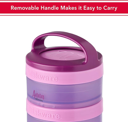Whiskware Bluey Stackable Snack Containers for Babies, Toddlers, and Kids, 3 Stackable Snack Cups for School and Travel, Cupholder Friendly, Bluey and Bingo! Let’s Do This!