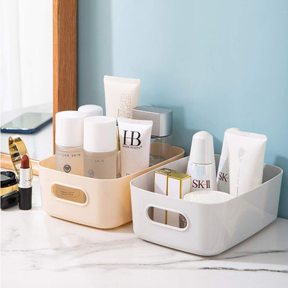 OWill 7-Pack Plastic Storage B-ins 4.2L, Small Organizer Bins for Classroom Kitchen Pantry Bathroom, Clear Storage Baskets for Shelves, Durable Containers for Bath Toy Storage & Home Organization