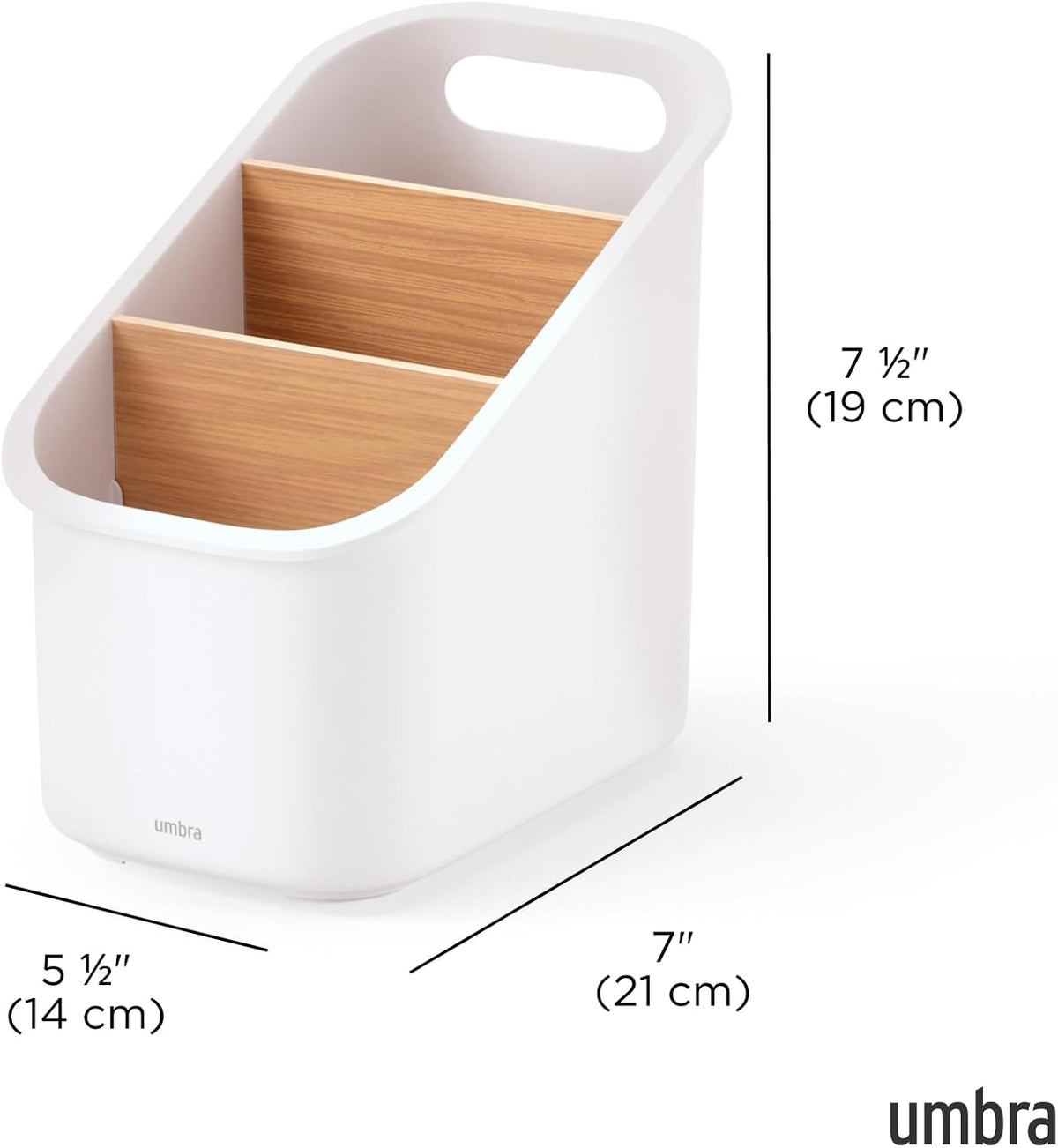 Umbra Bellwood Packet Organizer, Divided Tray for Pantry Ingredients and Other Small Items, Made of Durable Plastic and Wood, Walnut/Black