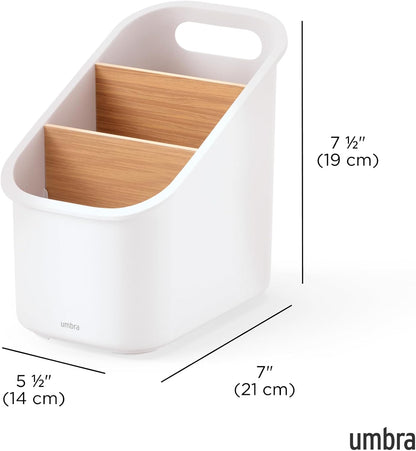 Umbra Bellwood Packet Organizer, Divided Tray for Pantry Ingredients and Other Small Items, Made of Durable Plastic and Wood, Walnut/Black
