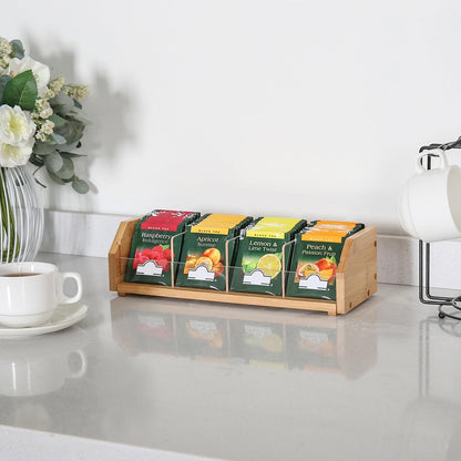 TIOPGHAD 3 Layer Stackable Bamboo Tea Bag Organizer Storage Holder for Tea Bags Wood Tea Box Containers Tea Rack Teabag Station Stand for Cabinet Countertop Office(Patented Design)