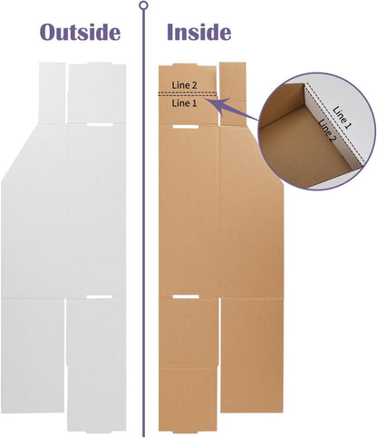 EXYGLO Cardboard Boxes, Pack of 35 Corrugated Storage Bins 12x6x4.5 inch Pantry Organizer Bins for Shelves Garage Office Organization