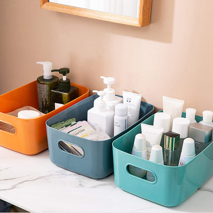 OWill 7-Pack Plastic Storage B-ins 4.2L, Small Organizer Bins for Classroom Kitchen Pantry Bathroom, Clear Storage Baskets for Shelves, Durable Containers for Bath Toy Storage & Home Organization
