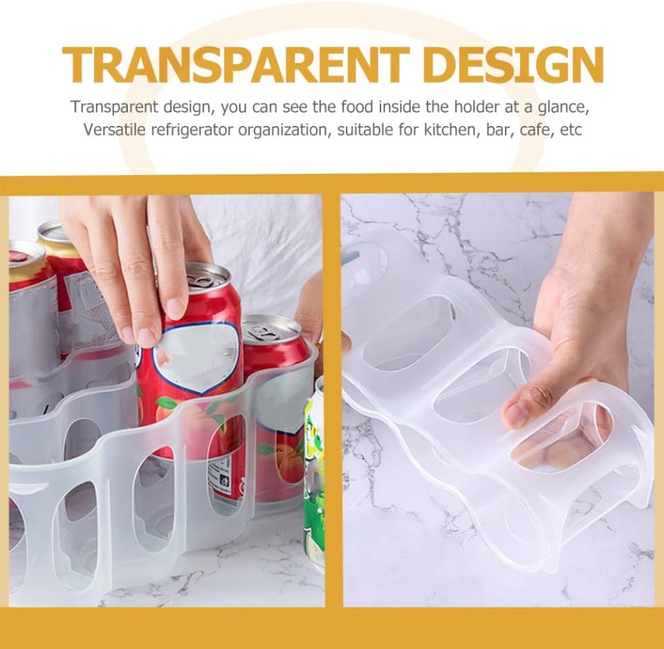 Garneck Fridge Drink Can Organizers 3pcs Soda Can Organizer for Refrigerator Plastic Can Rack Kitchen Can Organizer Beer Supply Can Holder