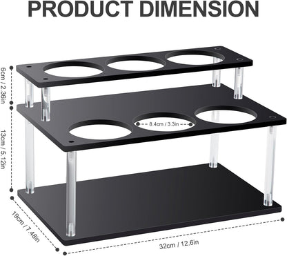 Acrylic Coffee Syrup Organizer, 2 Tier Coffee Syrup Rack (6 Bottle Capacity), Syrup Bottle Holder Stand for Coffee Bar, Kitchen Countertop Syrups, Condiments and Wine (Transparent)