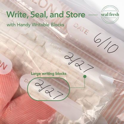 Seal Fresh 3 Gallon Large Plastic Storage Bags – 16" x 18" (15 Count) – Reusable XXL Extra Large Clear Jumbo Zip Bags with Sealable Zipper Top For Clothes, Travel, Moving