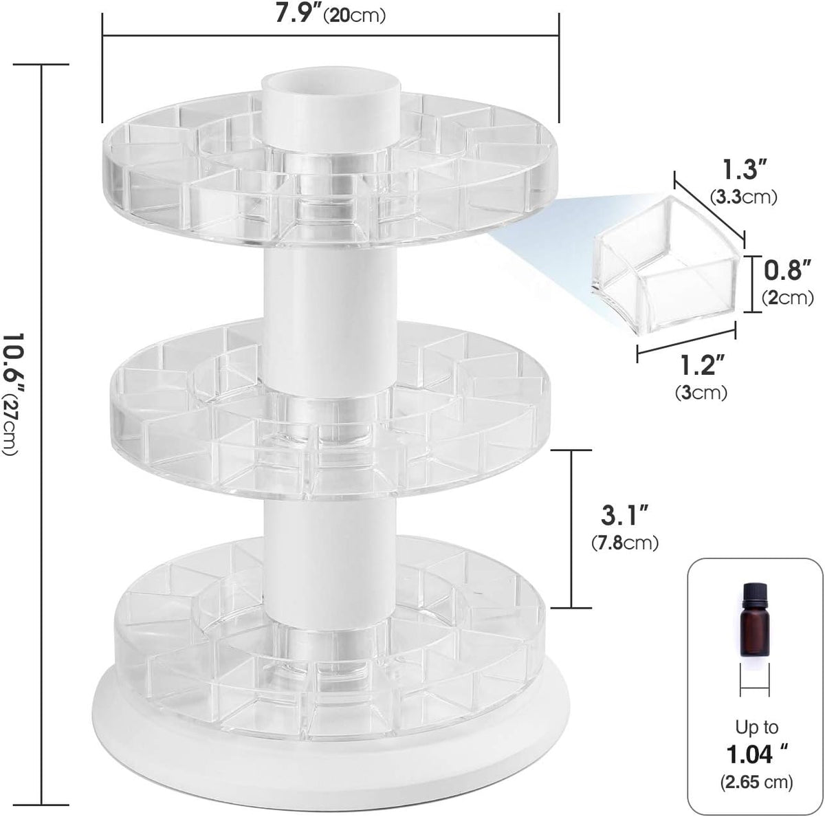 J JACKCUBE DESIGN Rotating Essential Oil Display Stand Spinning Rack for 75 Bottles(up to 120) Organizer 5 Tier Storage Holder -MK505A (5 Tier)